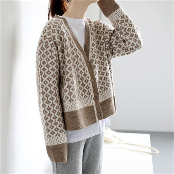 Femme Mønstret Strikcardigan Stilla