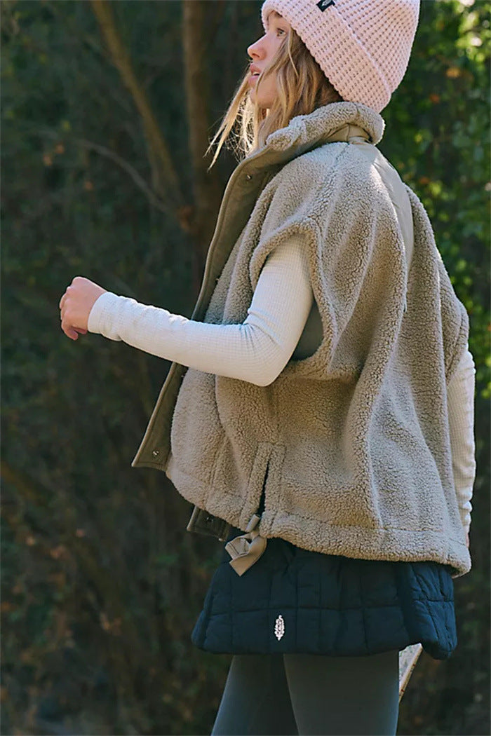 Dame Sporty Fleece-Jakke med høj krave og regulering af vidde Stilla