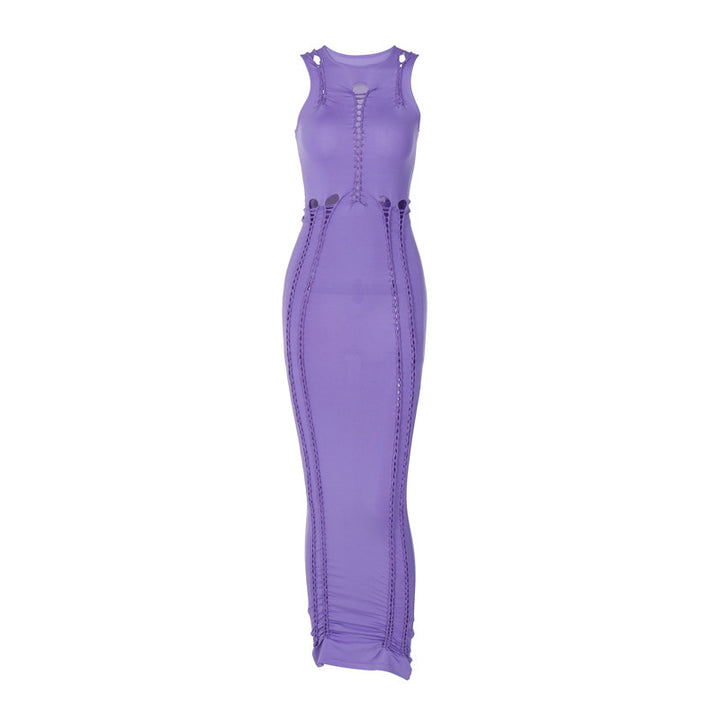 Dame Figurtilpasset Maxikjole med innovative Cut-Out-elementer Stilla