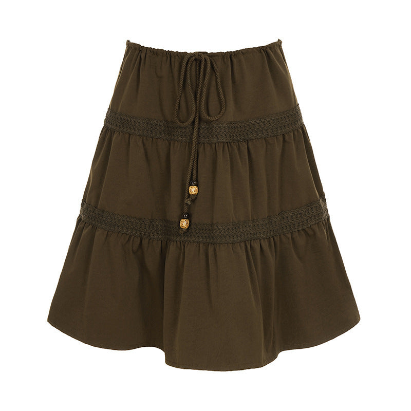 Dame luftig Jumpskirt med elastisk talje og rynker Skovae