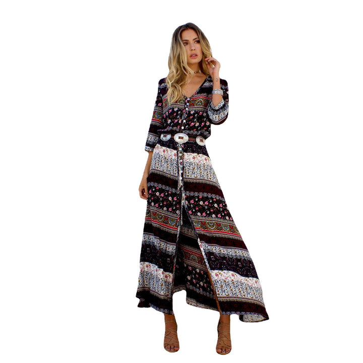 Kvinder Bohemian Blomstret Maxikjole Stilla