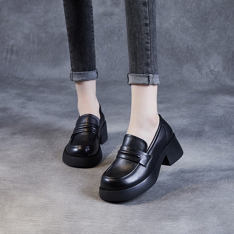 Dame Chunky Heel Slip-On Loafers Stilla