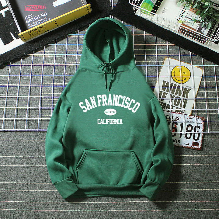 Kvinders hoodie med moderne San Francisco print Skovae
