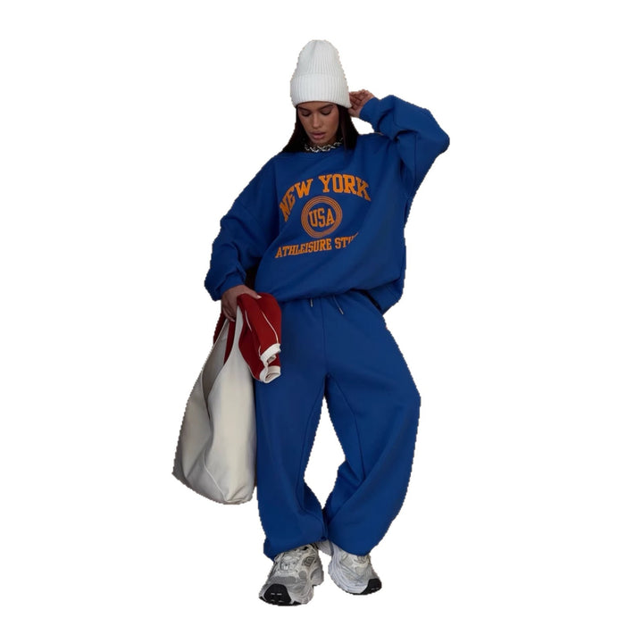 Kvinders oversized sweatshirt og fritidsshorts sæt Stilla