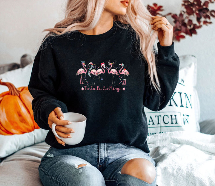 Dame sweatshirt med original flamingo motiv og afslappet snit Stilla