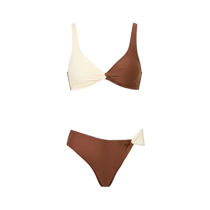 Dame Bikiniset med elegant drapering og moderne omslagsskjørt Skovae