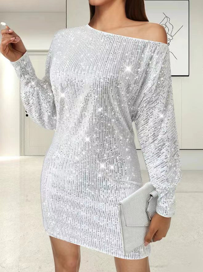 Dame Off-Shoulder Textureret Mini-Kjole Stilla