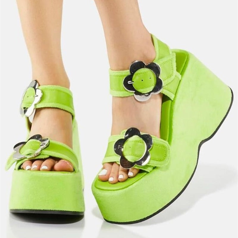 Femme Floral Dekoreret Plateau Sandaler Stilla