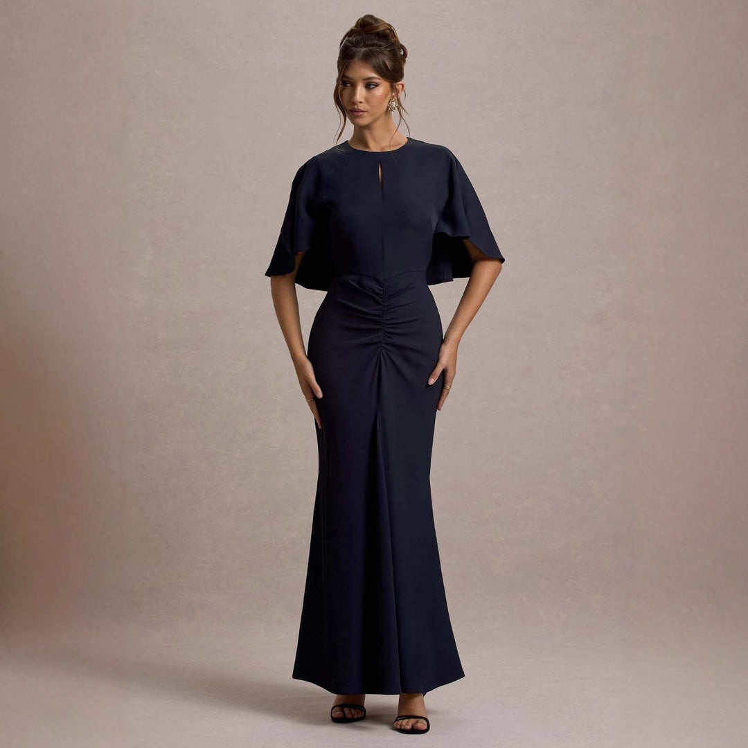 Dame Maxi-aftenkjole med elegante flæsedetaljer Stilla