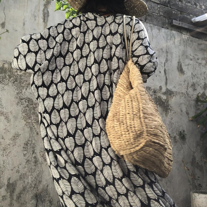 Damer Strandkimono med afslappet snit og blomster mønster detaljer Stilla