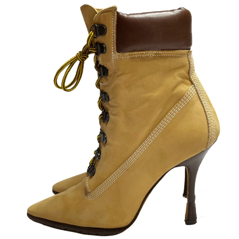 Femme Stilfulde Snørehighheel Støvler Stilla