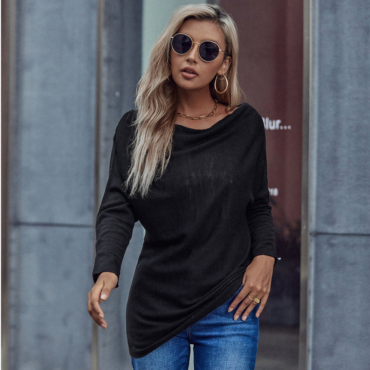 Dame tunika med off-the-shoulder design og elegant samling Stilla