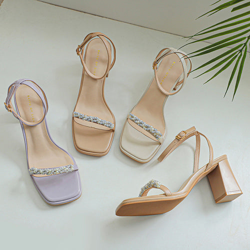 Dame Rhinestone-dekorerede Blokhæl Sandaler Stilla