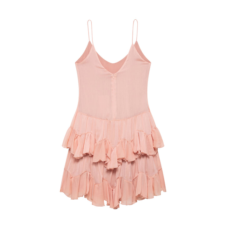 Femme Rüsch Mini Slip Kjole med justerbare stropper og lagdelt kant Stilla