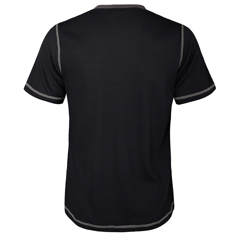 Herre kortærmet Henley-shirt med kontrasterende designelementer Stilla