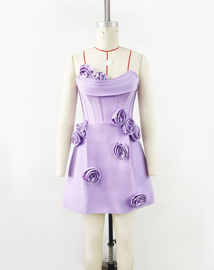 Dame Stil elegant Cocktailkjole med dekorative stofblomster Stilla