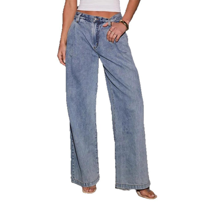 Dame Løst skårne jeans med høj talje og elegante detaljer Stilla