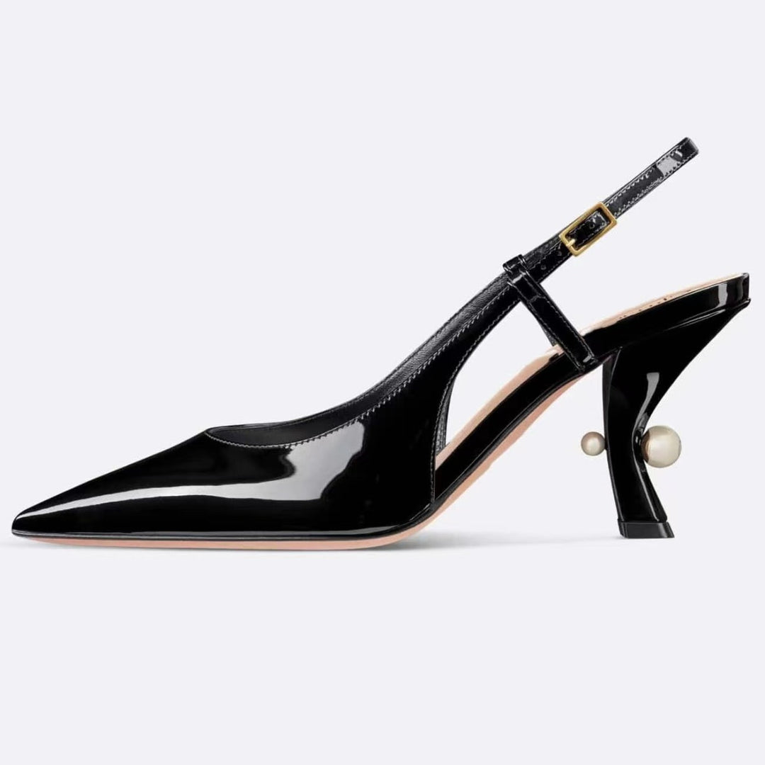 Dame Slingback-hæle med kunstnerisk skulptureret hældesign Stilla