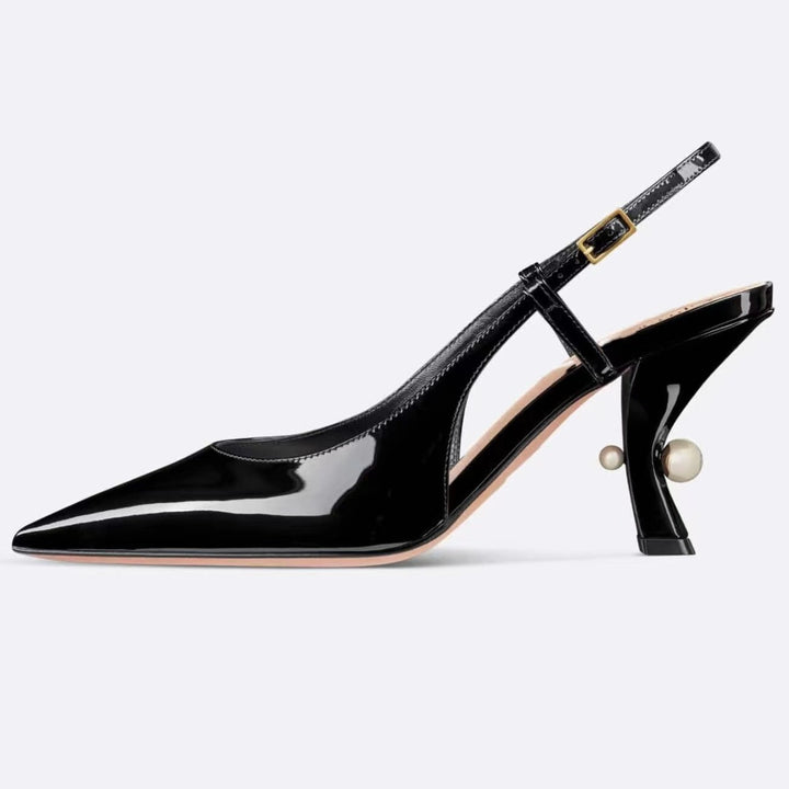 Dame Slingback-hæle med kunstnerisk skulptureret hældesign Stilla