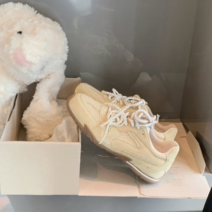 Femme Casual Atletisk Sneakers med Perleaccentuer Stilla