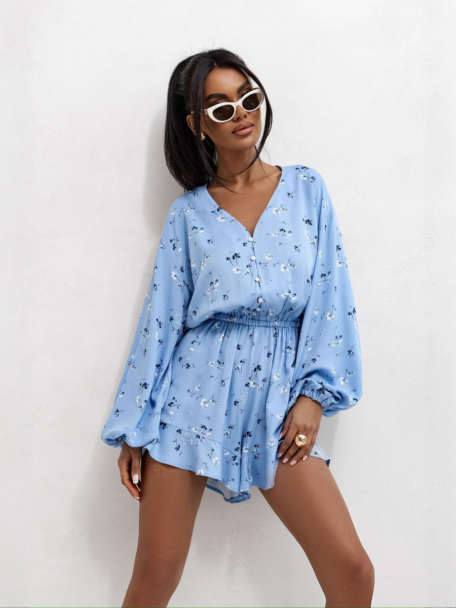 Dame Trendy Sommer-Overall med lange pufærmer Stilla
