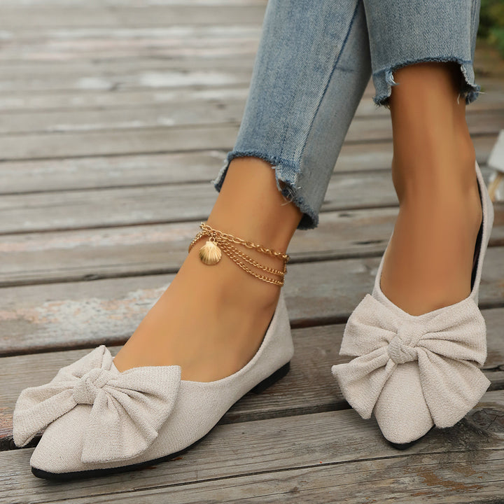 Dame Ballerina-sko med elegant sløjfedetail og skridsikker sål Stilla