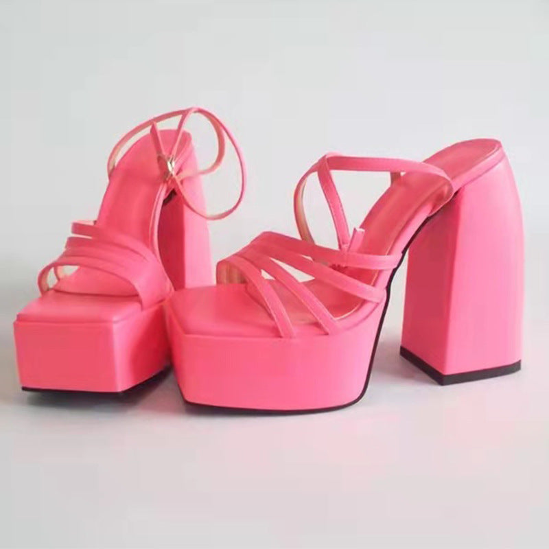 Femme Høj-Plateau Rem-Plateau Sandaler Stilla