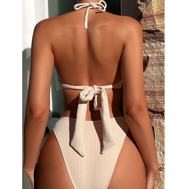 Dame Triangle Bikini Sæt med detaljeret dekoreret design Stilla