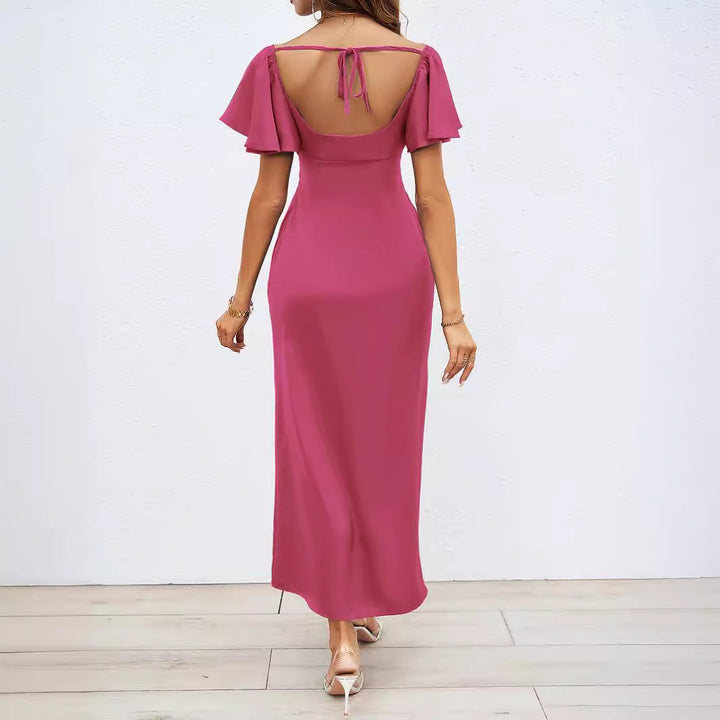 Damer maxi tøj med off-shoulder design, elegant knuddetail og flydende stof Stilla