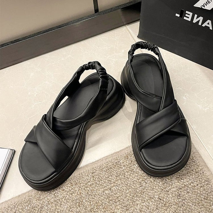 Dame Komfortable Riemensandaletter med elegant Kryds-design og ekstra Polstret Sål Stilla