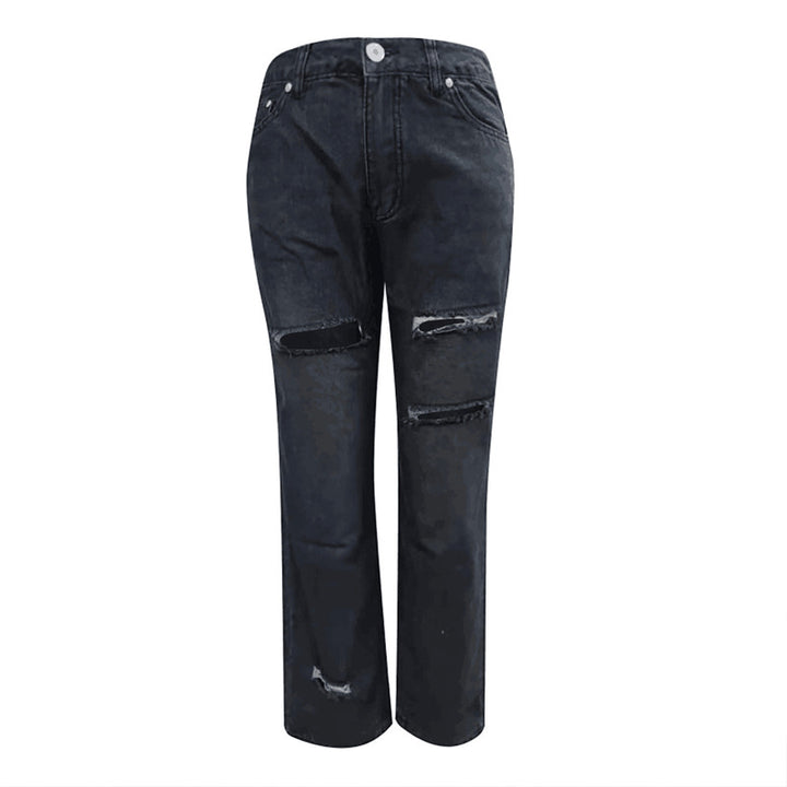 Dame Ripped Jeans i afslappet Urban-stil med højt skåret linning Stilla
