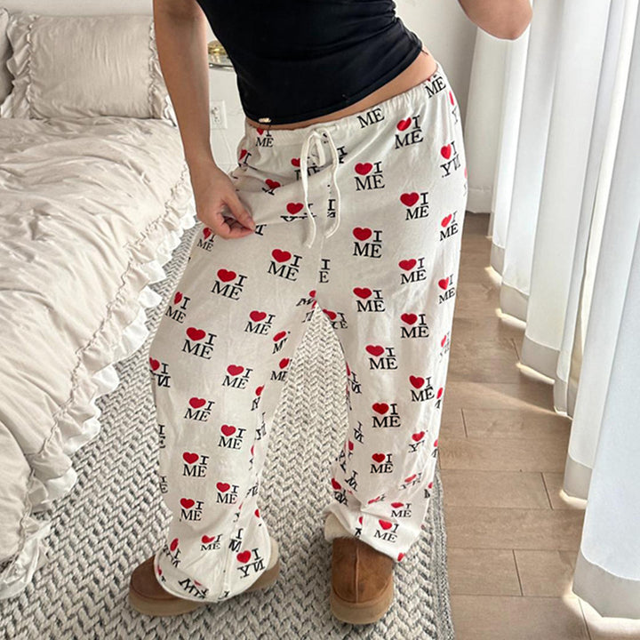 Damen bequeme Freizeithose im lässigen Stil mit Print Skovae