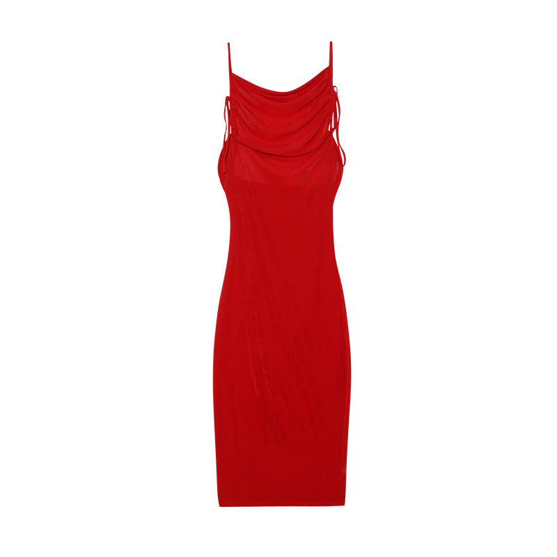 Dame Bodycon Slipkjole med justerbare stropper Stilla