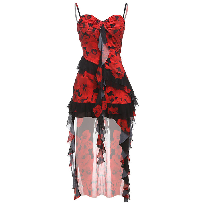 Dame Strapless Sommerkjole med Chiffon-Rynker Skovae