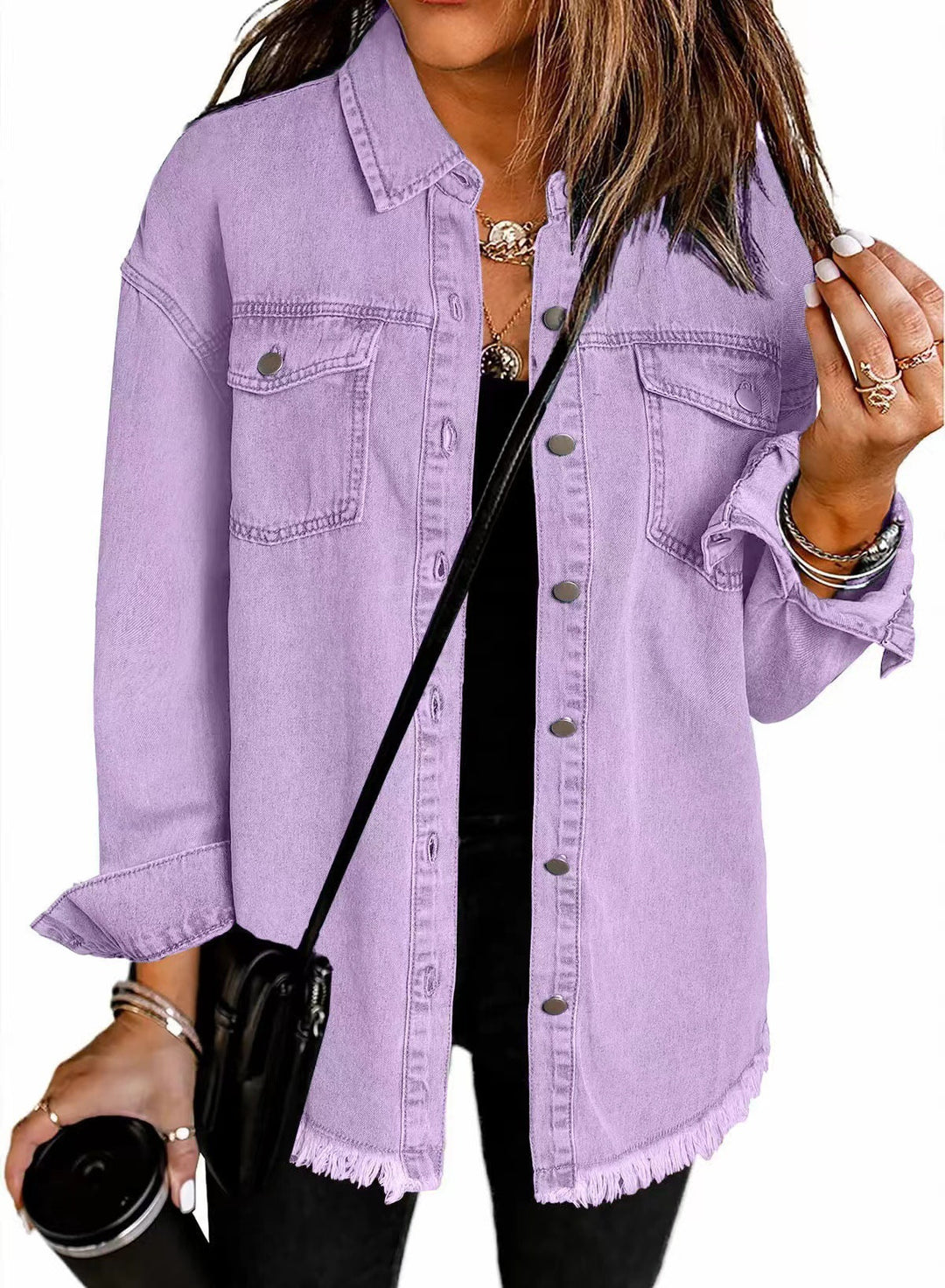 Femme Ødelagt Denim Westernjakke Stilla