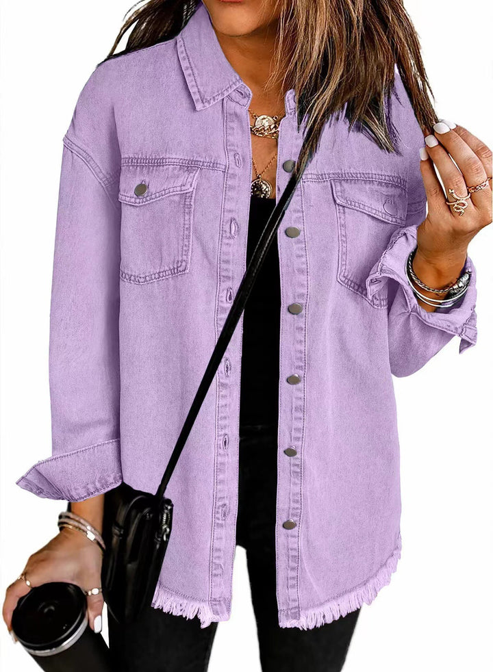 Femme Ødelagt Denim Westernjakke Stilla