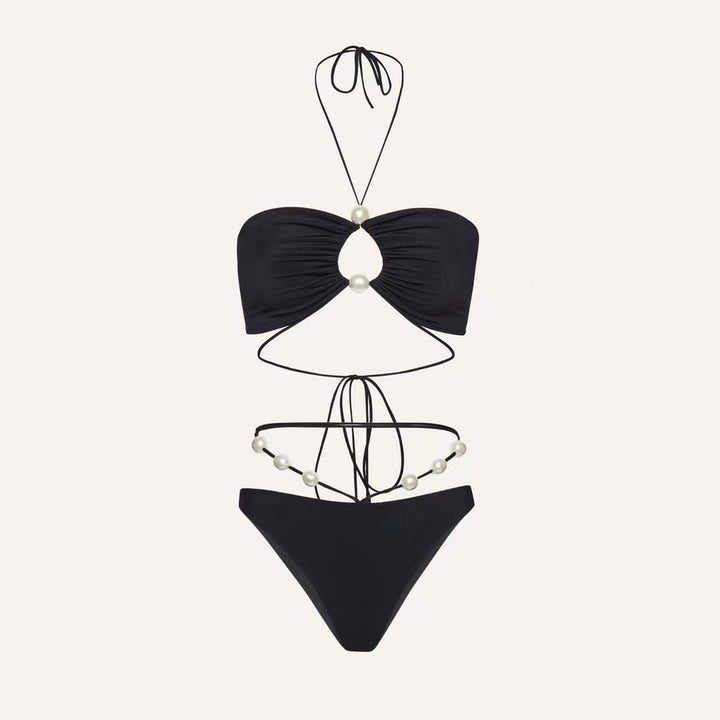 Dame bikini-sæt med forførende knudedesign og elegante perleaccentuer Stilla