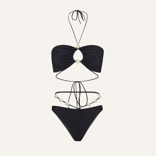 Dame bikini-sæt med forførende knudedesign og elegante perleaccentuer Stilla