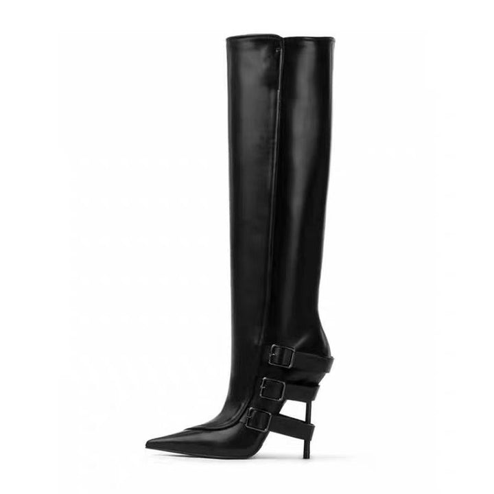 Femme Over-the-Knee Stiletto Støvler med dekorative Rem-detaljer Stilla