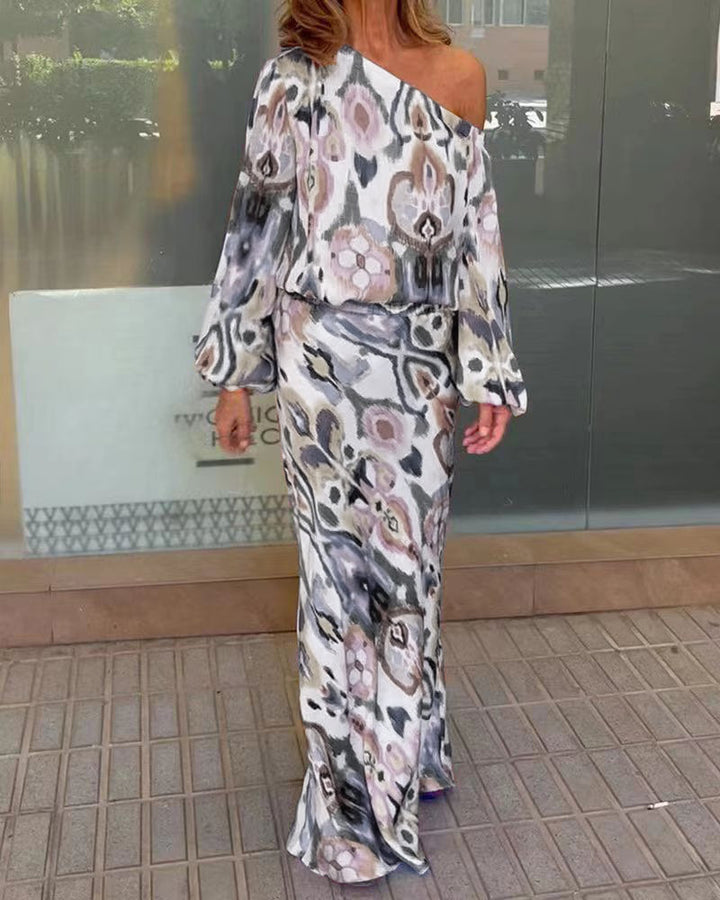 Dame Elegante Maxikjole med asymmetrisk snit og flydende stof Stilla