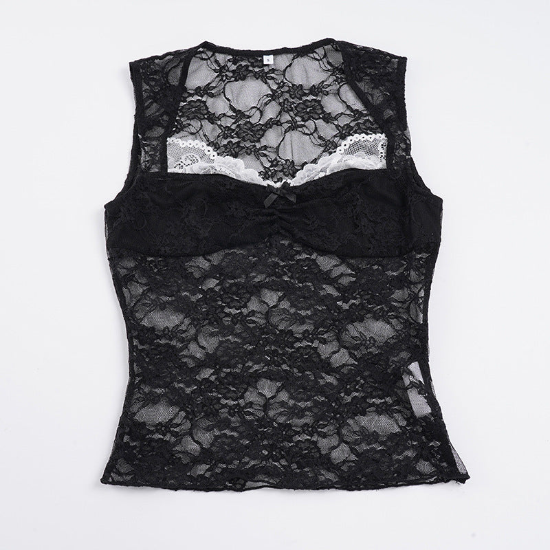 Dame Spids-Top med elegant design og forførende detaljer Skovae