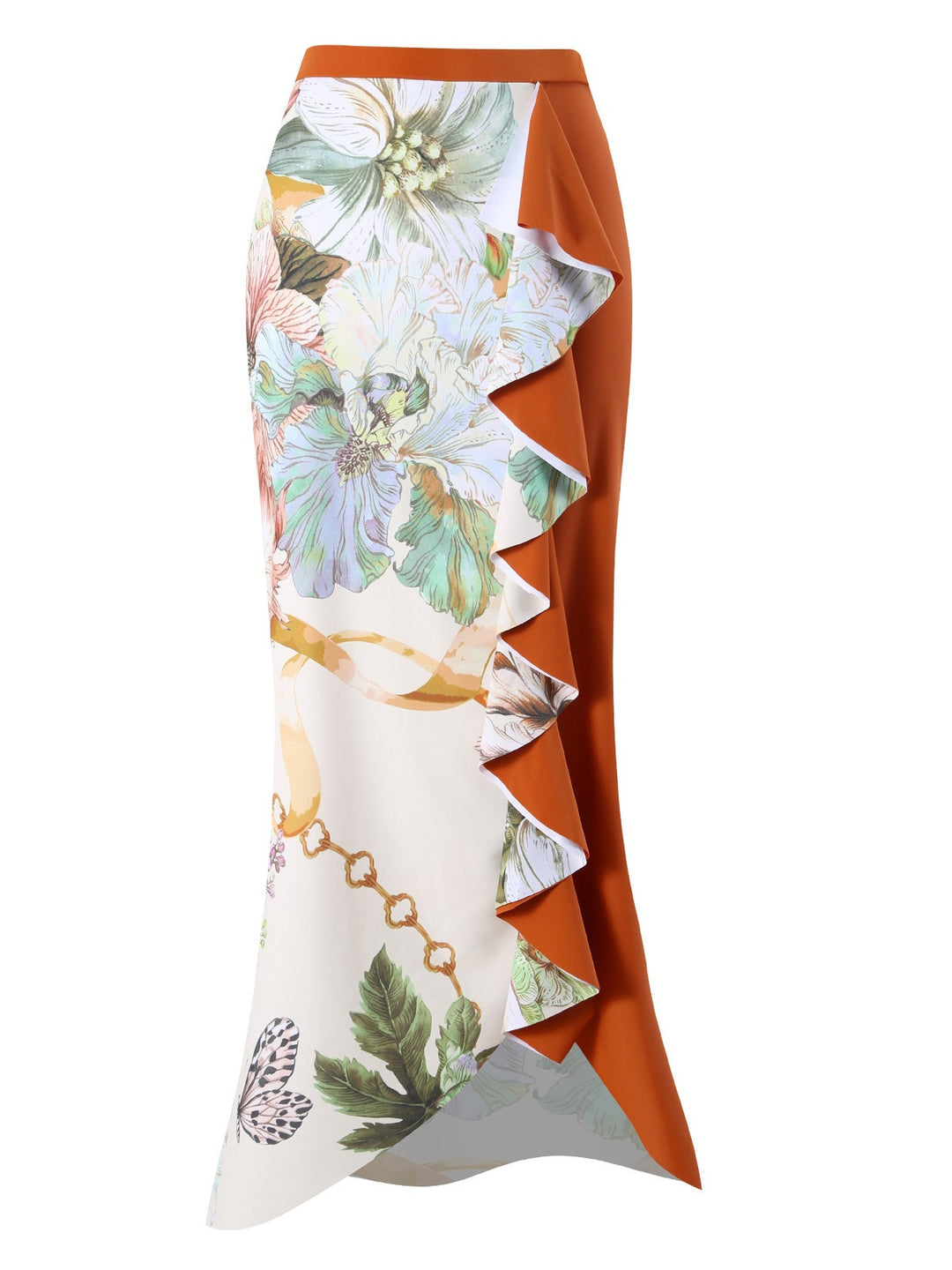 Dame ensidet badedragt med blomsterdesign og matchende maxi-nederdel Stilla