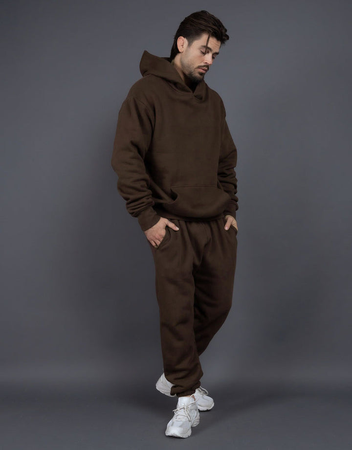 Herrer Behagelig bomulds-sweatsuit med praktiske lommer og elastisk talje Stilla