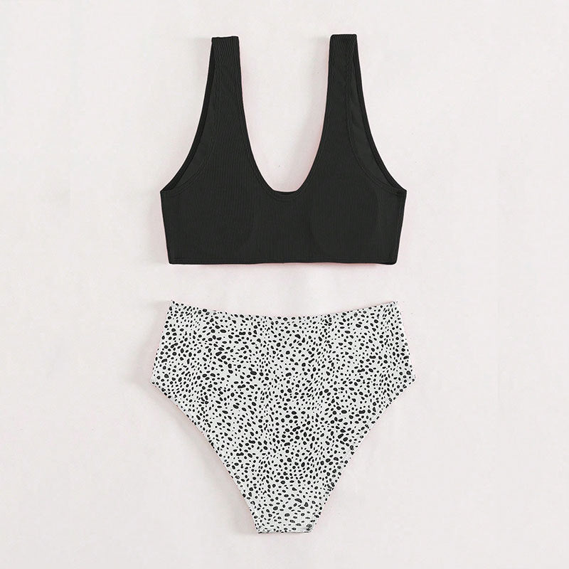 Damer høj talje bikini-top med struktureret design Skovae