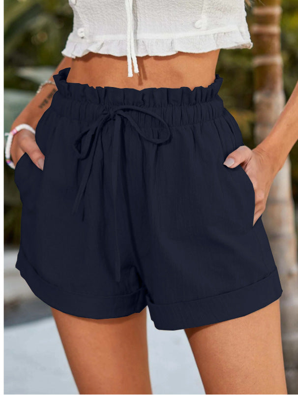 Dame fritids shorts med elastisk talje og sidelommer Stilla