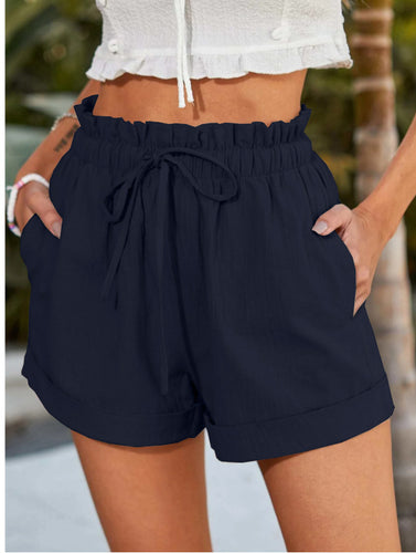 Dame fritids shorts med elastisk talje og sidelommer Stilla