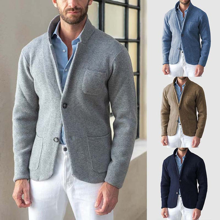 Herre afslappet strikblazer med moderne detaljer Stilla