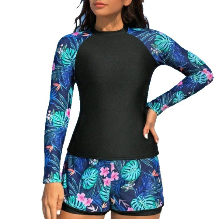 Damer Sporty Langærmet Dykker T-shirt med Shorts Skovae