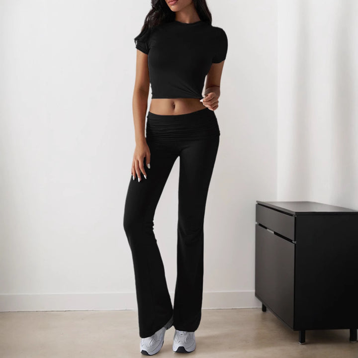 Kvinders sporty sæt med tætsiddende top og flagrende leggings Stilla