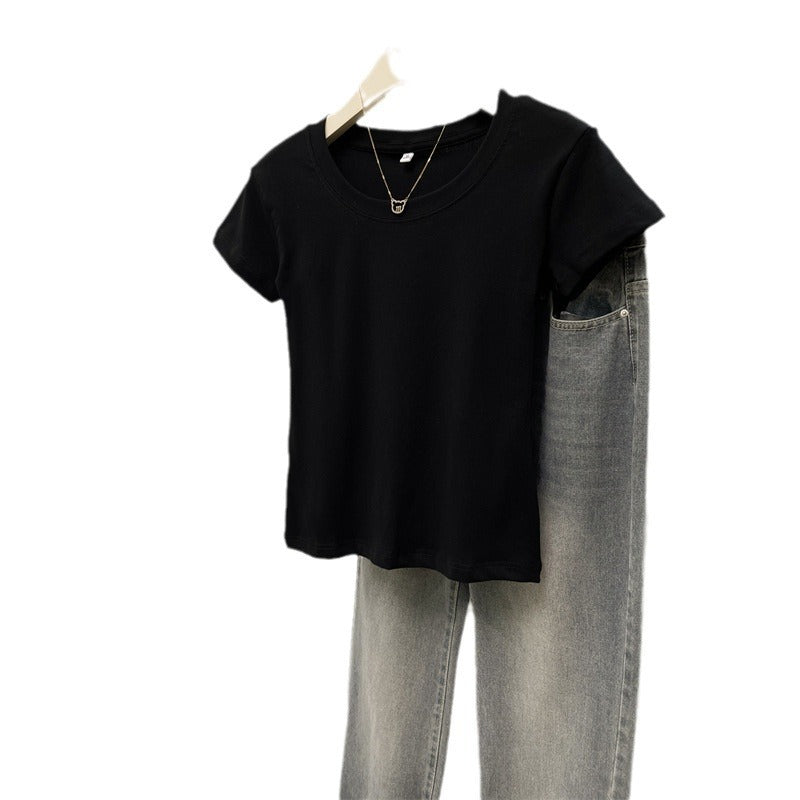 Femme Classic Crew Neck Basis T-Shirt Stilla
